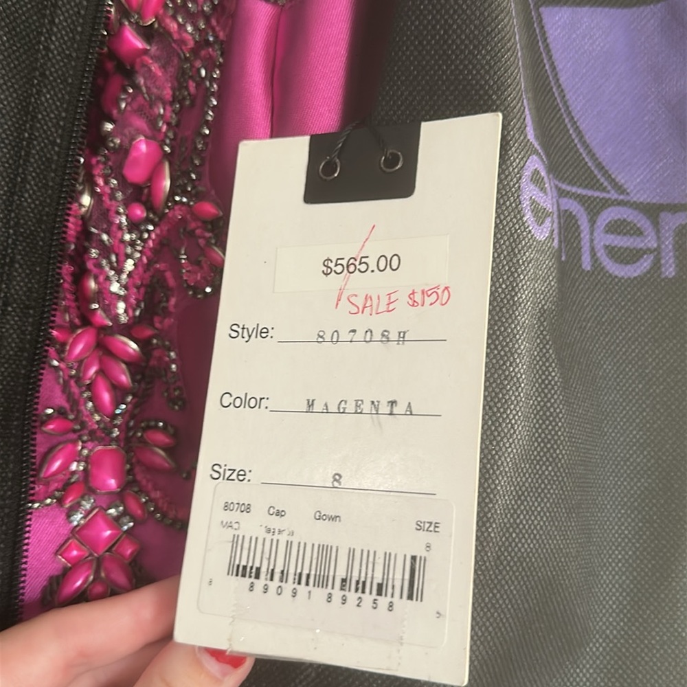 Mac Duggal - Fuchsia Gown - Prom Dress - Size 8 NWT - Picture 4 of 4